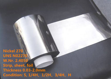 Nikel 270 / UNS N02270 Paduan Khusus High End Foil / Kawat Untuk Bagian Elektronik
